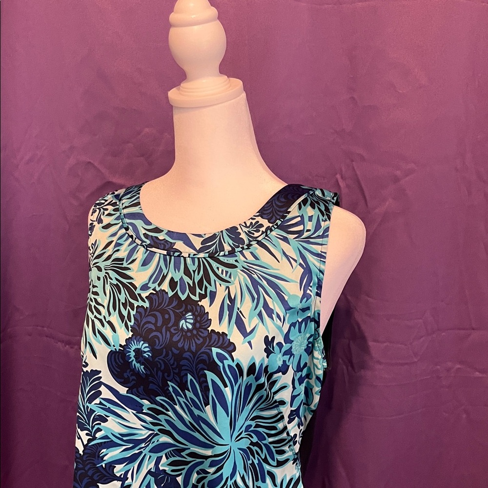 Ann Taylor Blue and Teal Floral Top - Picture 4 of 5